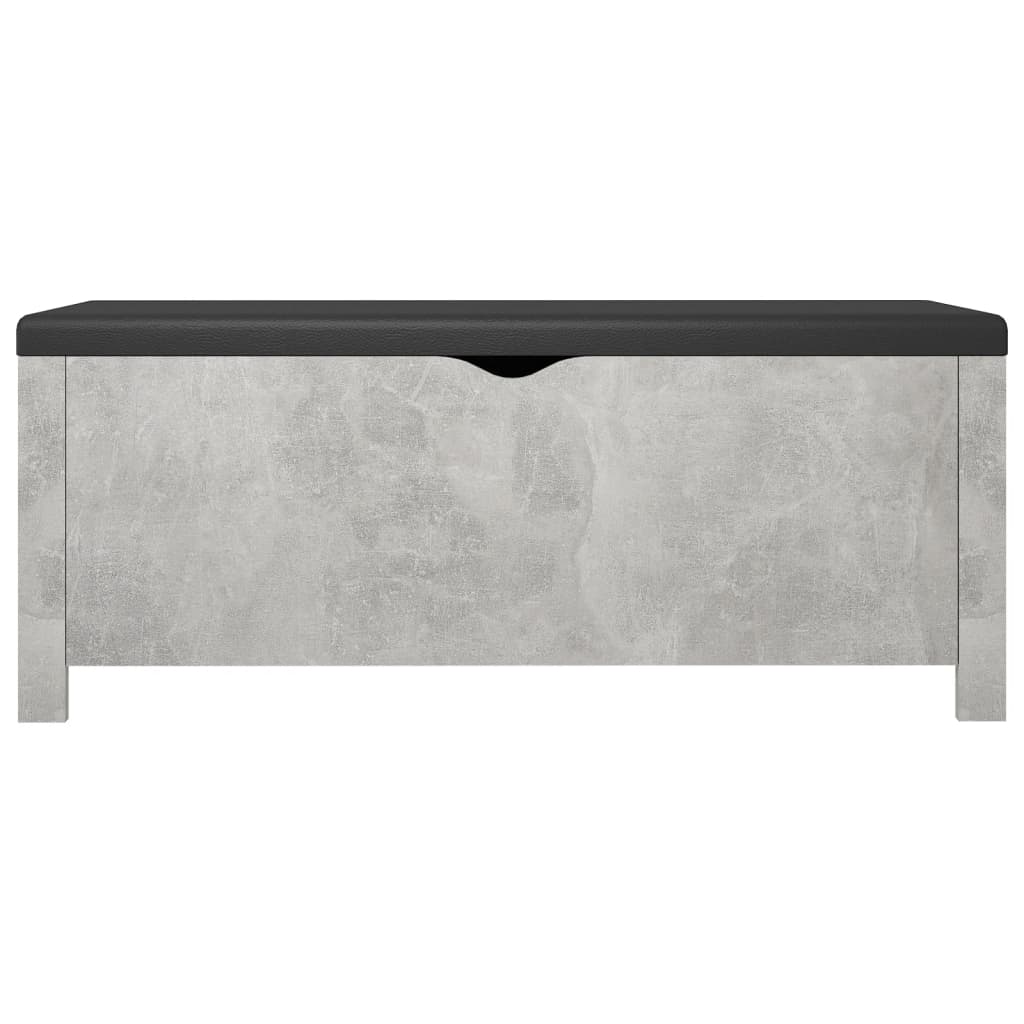 vidaXL Sitzbank mit Stauraum und Kissen Betongrau 105x40x45cm