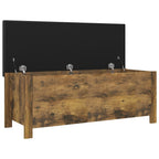 vidaXL Sitzbank mit Stauraum und Kissen Räuchereiche 105x40x45cm