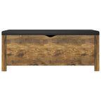 vidaXL Sitzbank mit Stauraum und Kissen Räuchereiche 105x40x45cm