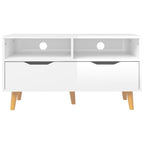 vidaXL TV-Schrank Hochglanz-Weiß 90x40x48,5 cm Holzwerkstoff
