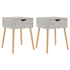 vidaXL Nachttische 2 Stk. Betongrau 40x40x56 cm Holzwerkstoff