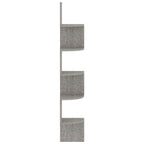 vidaXL Wand-Eckregal Betongrau 19x19x123 cm Holzwerkstoff