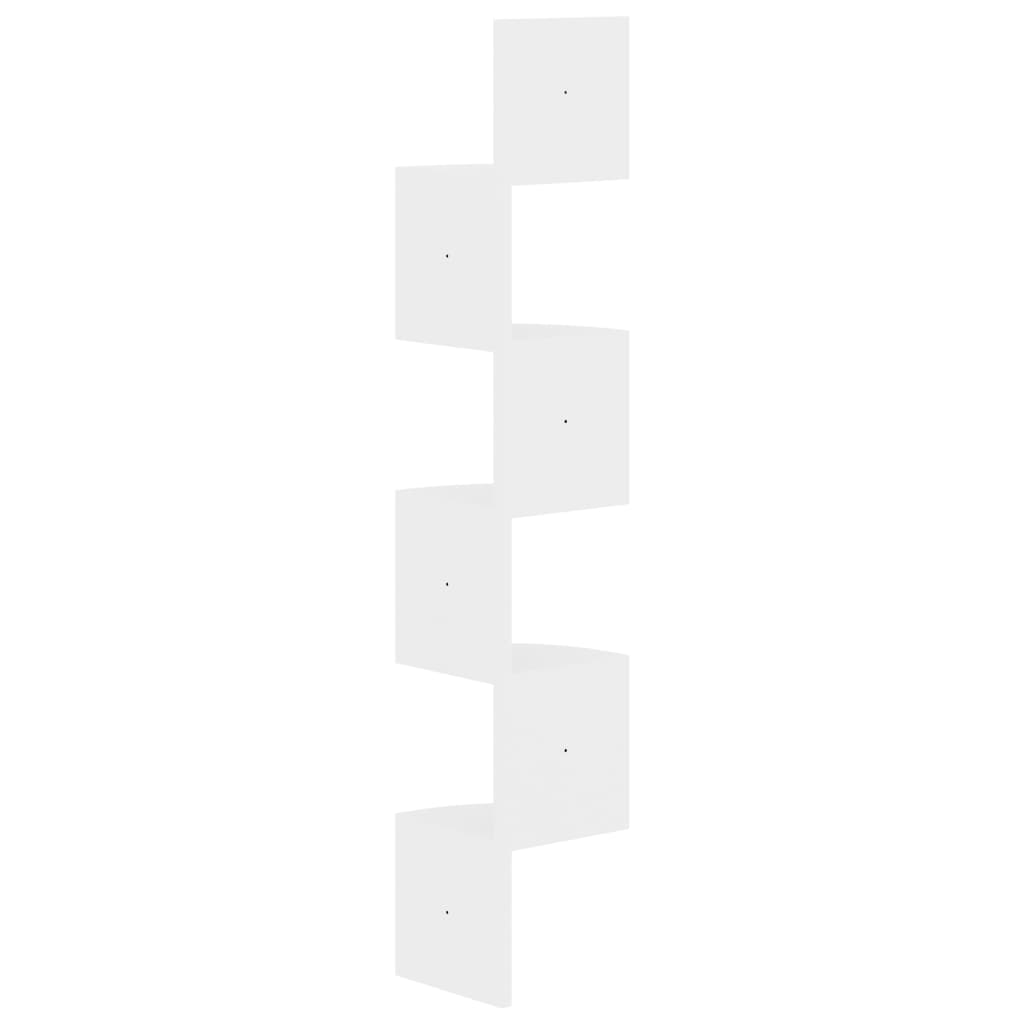 vidaXL Wand-Eckregal Hochglanz-Weiß 19x19x123 cm Holzwerkstoff
