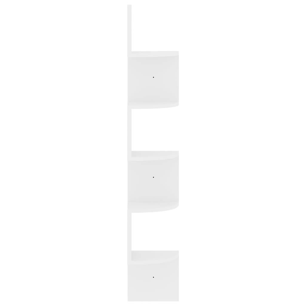 vidaXL Wand-Eckregal Hochglanz-Weiß 19x19x123 cm Holzwerkstoff