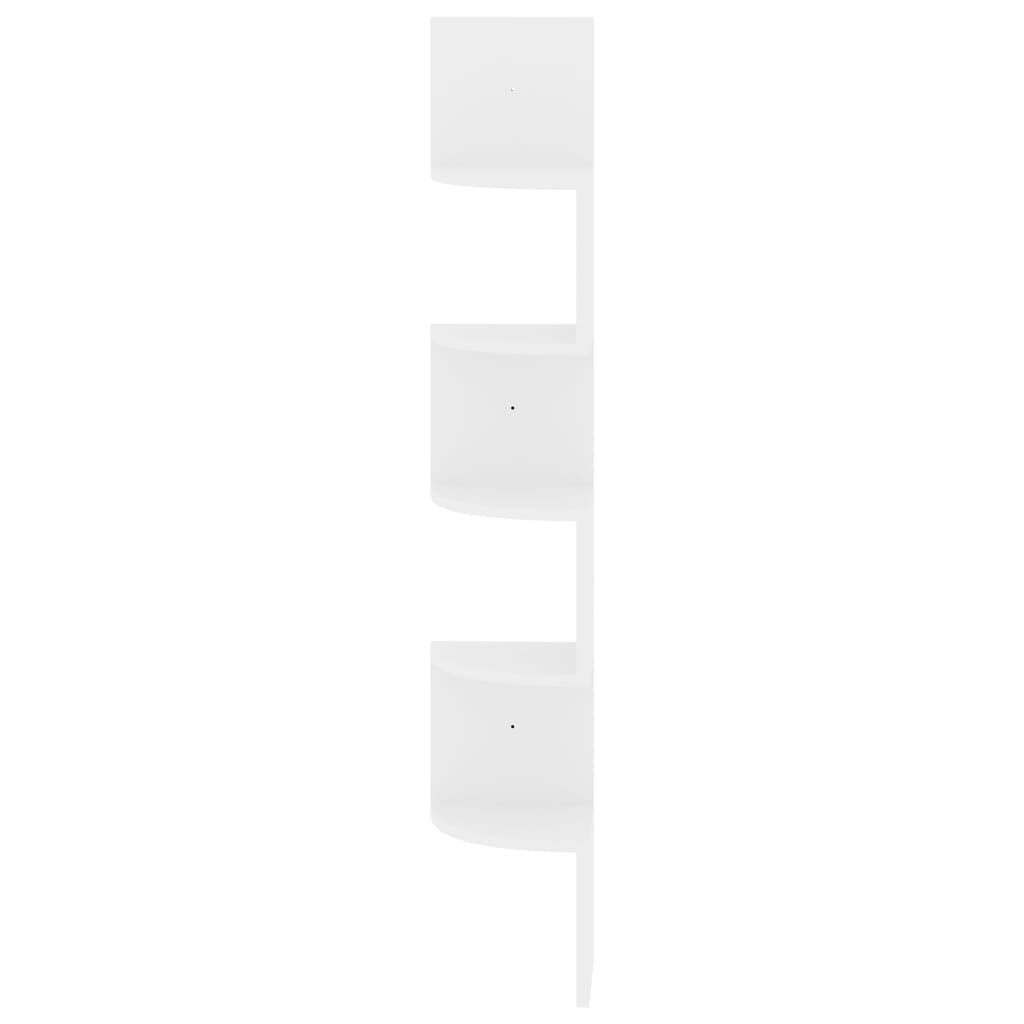 vidaXL Wand-Eckregal Hochglanz-Weiß 19x19x123 cm Holzwerkstoff