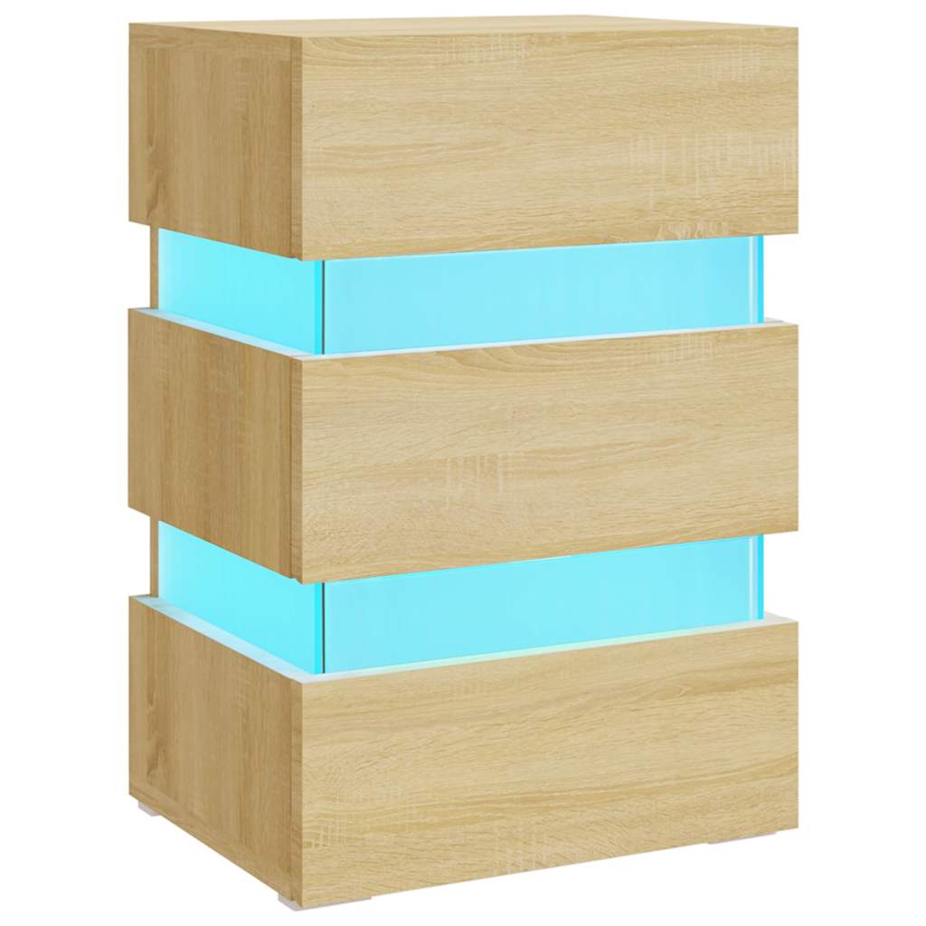 vidaXL LED-Nachttisch Sonoma-Eiche 45x35x67 cm Holzwerkstoff