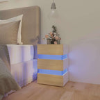 vidaXL LED-Nachttisch Weiß und Sonoma-Eiche 45x35x67 cm Holzwerkstoff