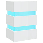vidaXL LED-Nachttisch Hochglanz-Weiß 45x35x67 cm Holzwerkstoff