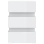 vidaXL LED-Nachttisch Hochglanz-Weiß 45x35x67 cm Holzwerkstoff