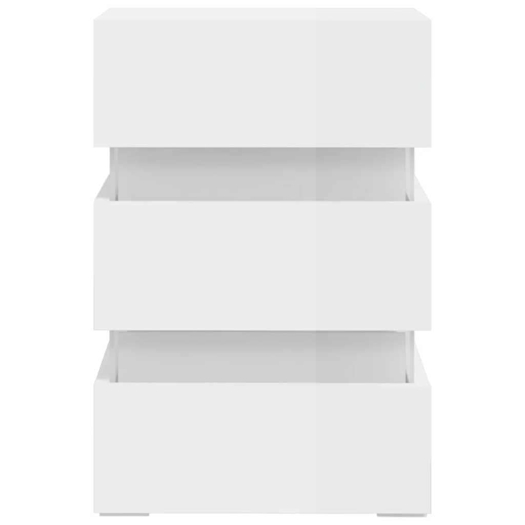 vidaXL LED-Nachttisch Hochglanz-Weiß 45x35x67 cm Holzwerkstoff
