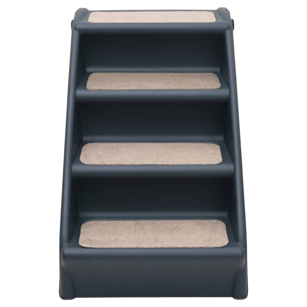 vidaXL Hundetreppe mit 4 Stufen Klappbar Dunkelgrau