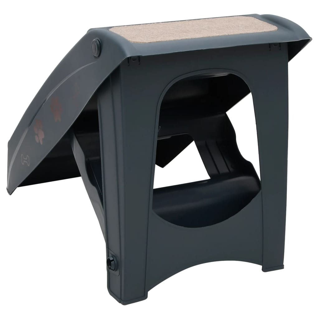 vidaXL Hundetreppe mit 4 Stufen Klappbar Dunkelgrau