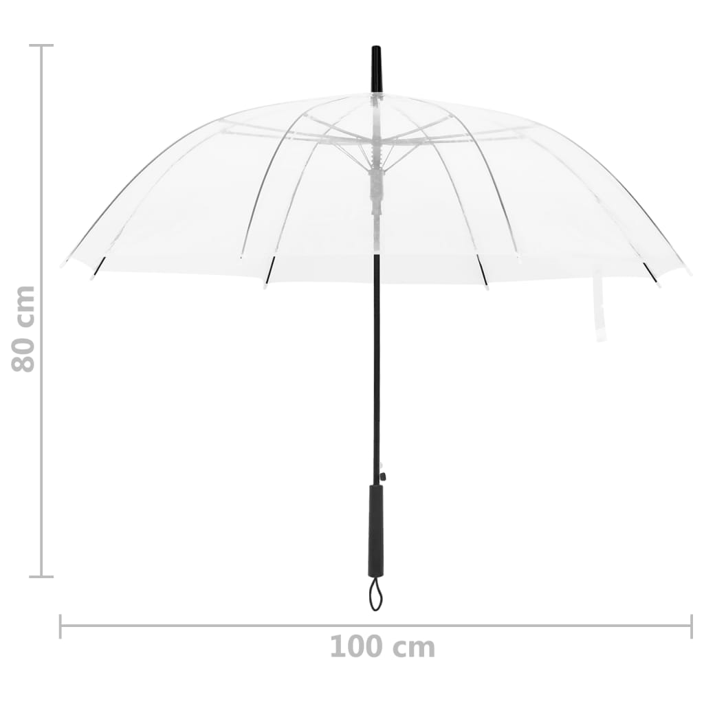 vidaXL Regenschirm Transparent 100 cm