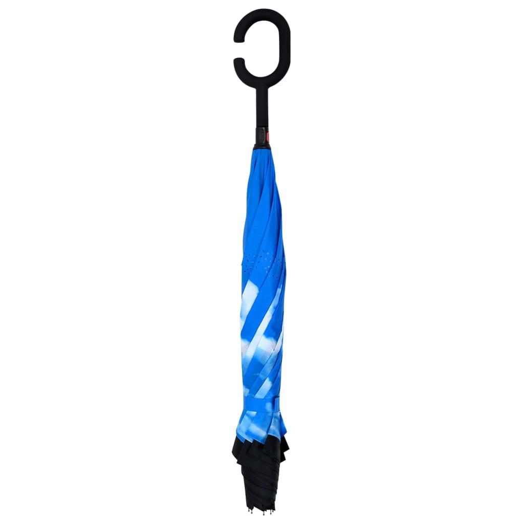 vidaXL Regenschirm C-Griff Schwarz 108 cm