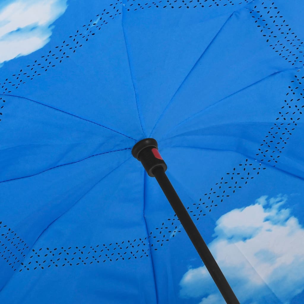 vidaXL Regenschirm C-Griff Schwarz 108 cm