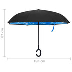 vidaXL Regenschirm C-Griff Schwarz 108 cm
