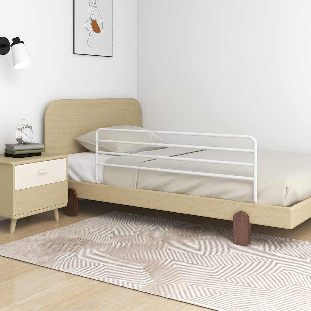 vidaXL Kleinkind-Bettschutzgitter Weiß (76-137)x55 cm Eisen