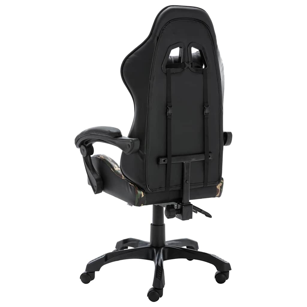 vidaXL Gaming-Stuhl Schwarz und Tarnmuster Kunstleder