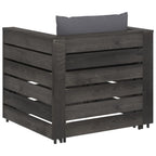 vidaXL 2-tlg. Garten-Lounge-Set mit Kissen Grau Imprägniertes Holz