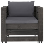 vidaXL 2-tlg. Garten-Lounge-Set mit Kissen Grau Imprägniertes Holz