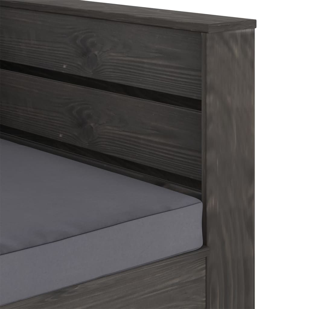 vidaXL 2-tlg. Garten-Lounge-Set mit Kissen Grau Imprägniertes Holz
