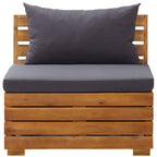 vidaXL 2-Sitzer-Gartensofa mit Kissen Massivholz Akazie