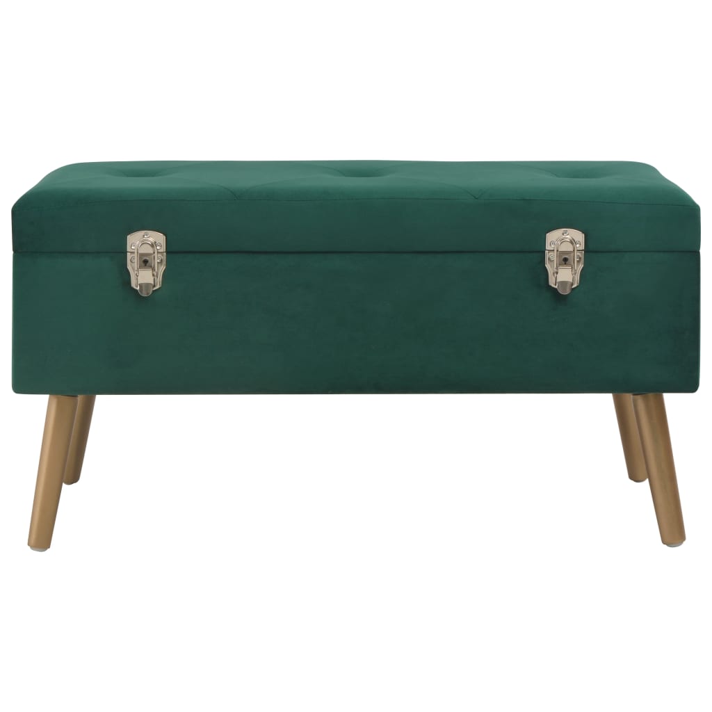 vidaXL Bank mit Staufach 80 cm Grün Samt