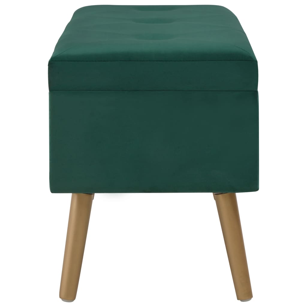 vidaXL Bank mit Staufach 80 cm Grün Samt