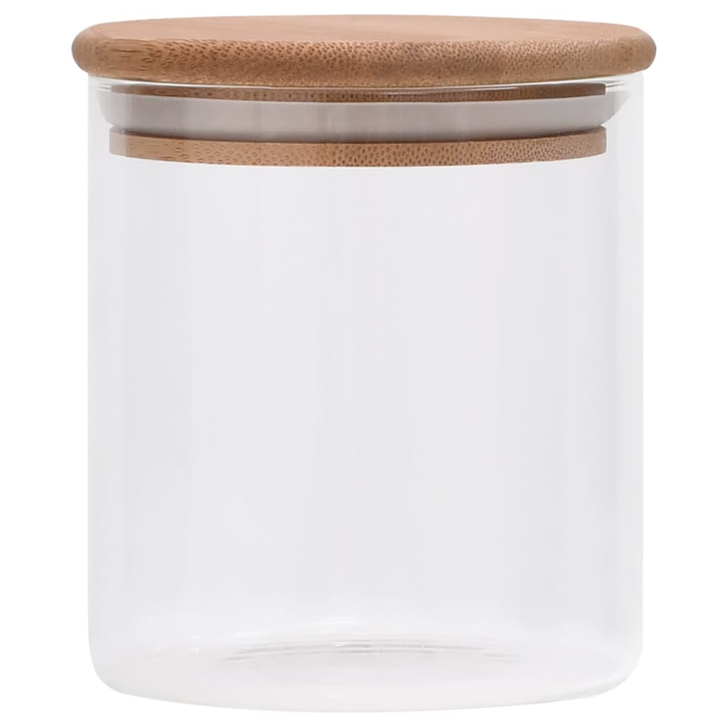 vidaXL Vorratsgläser mit Bambusdeckel 6 Stk. 600 ml