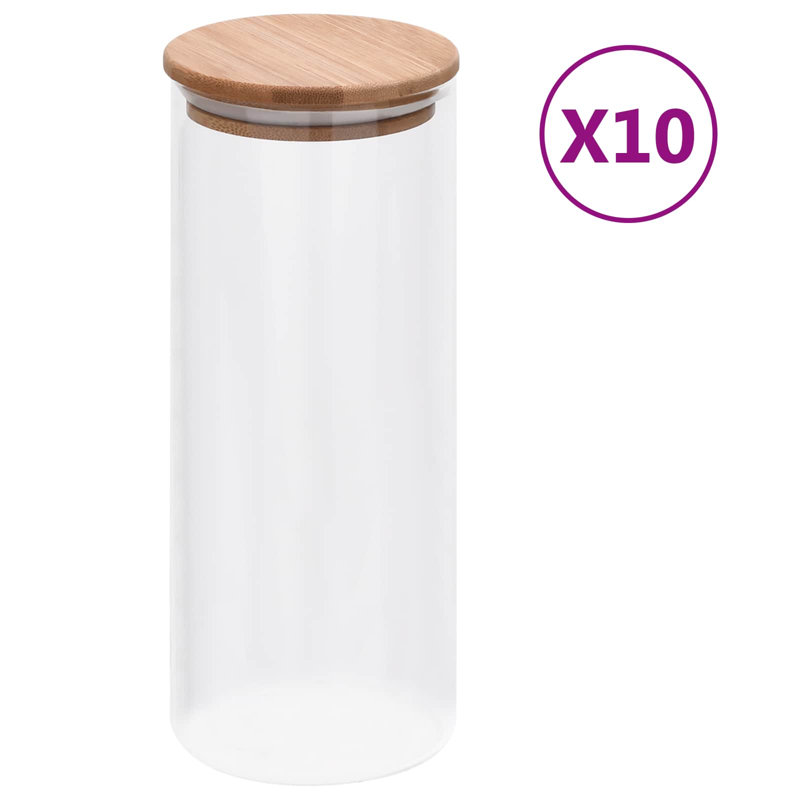 vidaXL Glas 10 pcs Transparent 8,5 x 8,5 x 21,5 cm Glas