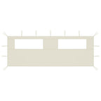 vidaXL Pavillon-Seitenwand mit Fenstern Creme