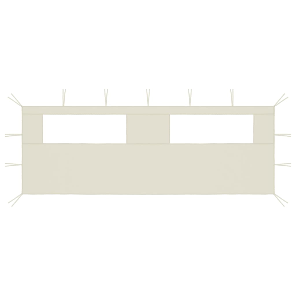 vidaXL Pavillon-Seitenwand mit Fenstern Creme