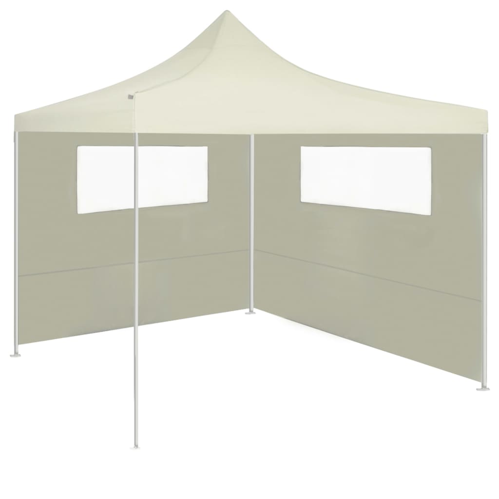 vidaXL Pavillon-Seitenwand mit Fenstern Creme