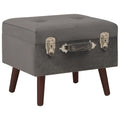 vidaXL Hocker mit Stauraum Grau 40 cm Samt