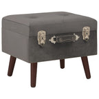 vidaXL Hocker mit Stauraum Grau 40 cm Samt