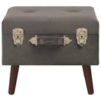 vidaXL Hocker mit Stauraum Grau 40 cm Samt