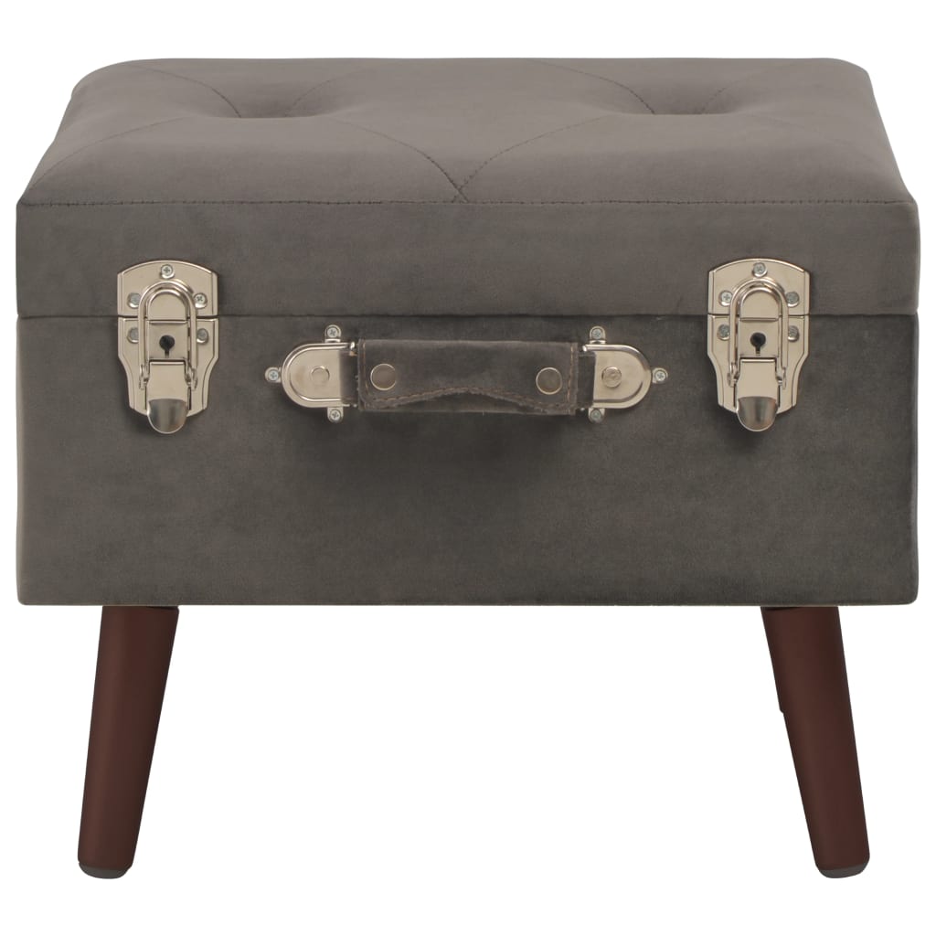 vidaXL Hocker mit Stauraum Grau 40 cm Samt