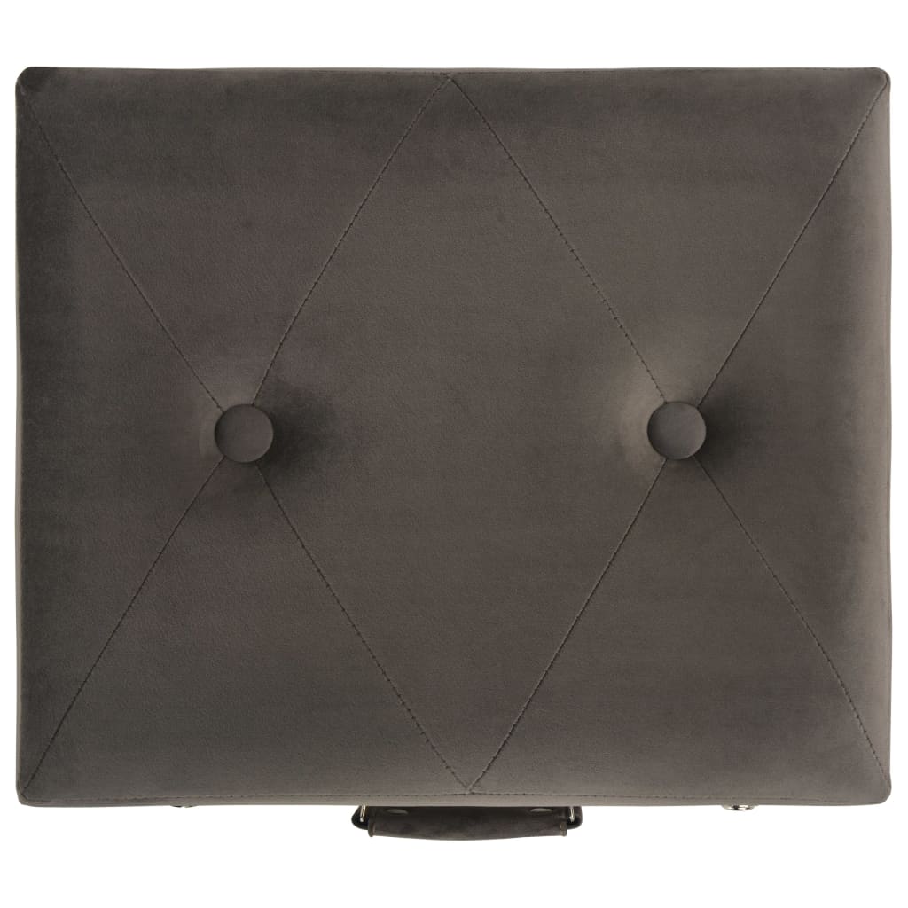 vidaXL Hocker mit Stauraum Grau 40 cm Samt