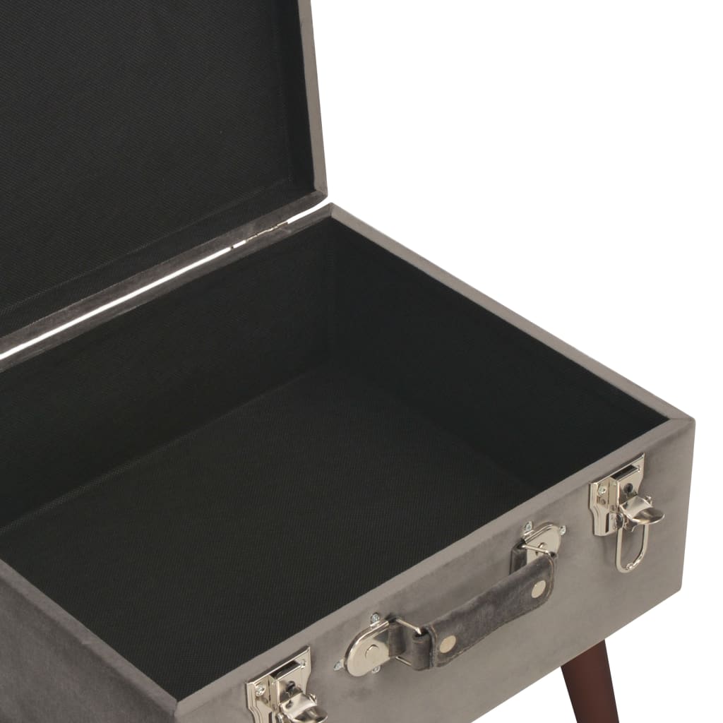 vidaXL Hocker mit Stauraum Grau 40 cm Samt