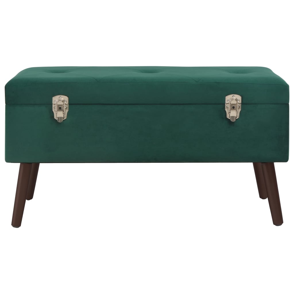 vidaXL Bank mit Staufach Grün 80 cm Samt