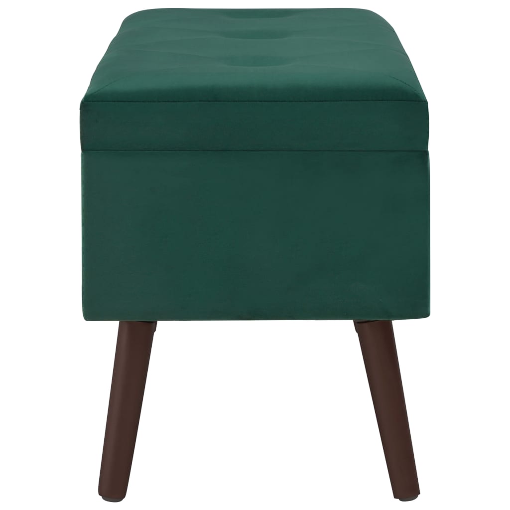 vidaXL Bank mit Staufach Grün 80 cm Samt