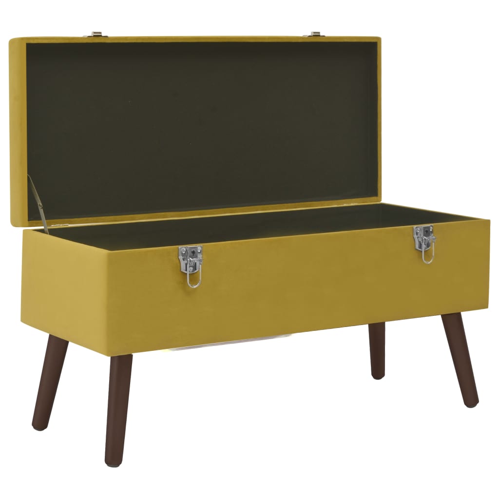 vidaXL Bank mit Staufach Senfgelb 80 cm Samt
