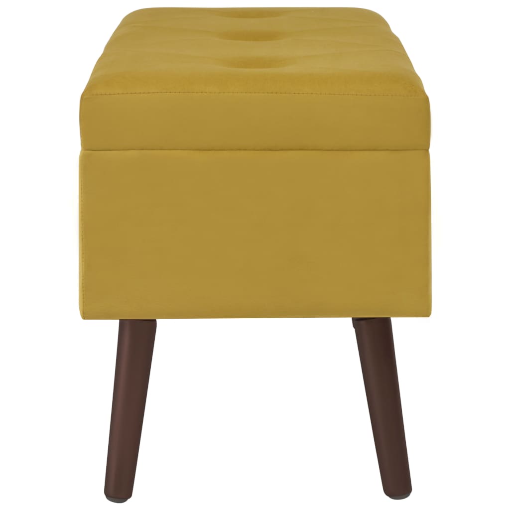 vidaXL Bank mit Staufach Senfgelb 80 cm Samt