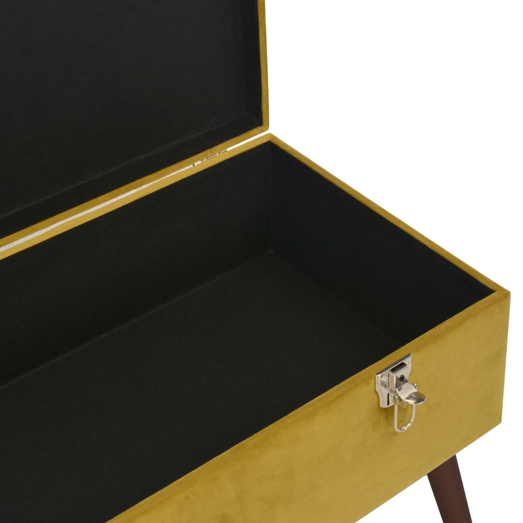 vidaXL Bank mit Staufach Senfgelb 80 cm Samt