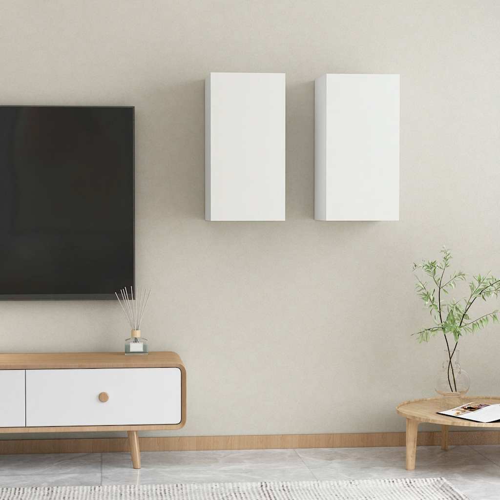 vidaXL TV-Schränke 2 Stk. Weiß 30,5x30x60 cm Holzwerkstoff