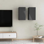 vidaXL TV-Schränke 2 Stk. Hochglanz-Schwarz 30,5x30x60cm Holzwerkstoff