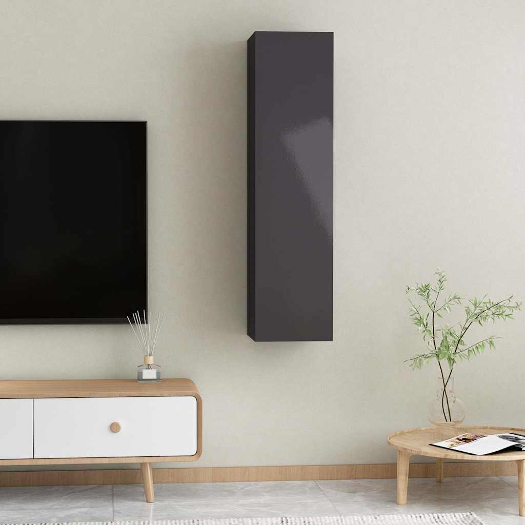 vidaXL TV-Schränke 2 Stk. Hochglanz-Schwarz 30,5x30x60cm Holzwerkstoff