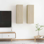 vidaXL TV-Schränke 2 Stk. Weiß Sonoma-Eiche 30,5x30x60cm Holzwerkstoff