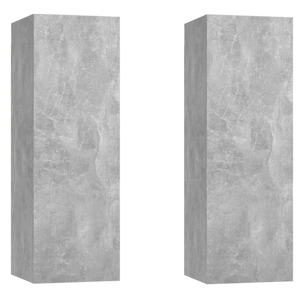 vidaXL TV-Schränke 2 Stk. Betongrau 30,5x30x90 cm Holzwerkstoff