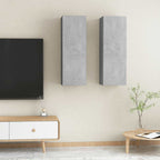 vidaXL TV-Schränke 2 Stk. Betongrau 30,5x30x90 cm Holzwerkstoff